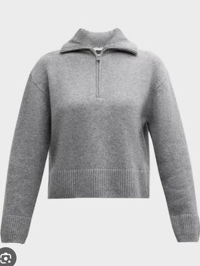 SIMKHAI Andes Cashmere Henley Pullover Sweater In Gray Size Medium